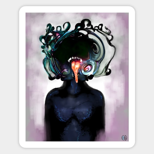 Siren Femme Fatale Fearsome Female Sticker by sandpaperdaisy